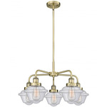 Oxford Convertible Chandelier - Antique Brass / Clear Seedy