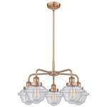 Oxford Convertible Chandelier - Antique Copper / Clear Seedy