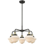 Oxford Convertible Chandelier - Matte Black / Antique Brass / Matte White