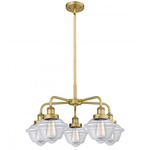Oxford Convertible Chandelier - Brushed Brass / Clear