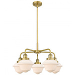 Oxford Convertible Chandelier - Brushed Brass / Matte White