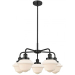 Oxford Convertible Chandelier - Matte Black / Matte White