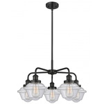 Oxford Convertible Chandelier - Matte Black / Clear Seedy
