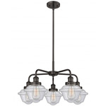 Oxford Convertible Chandelier - Oil Rubbed Bronze / Clear Seedy