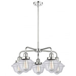 Oxford Convertible Chandelier - Polished Chrome / Clear