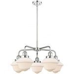 Oxford Convertible Chandelier - Polished Chrome / Matte White