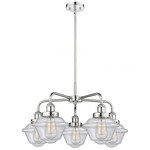 Oxford Convertible Chandelier - Polished Chrome / Clear Seedy