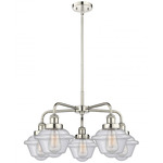 Oxford Convertible Chandelier - Polished Nickel / Clear Seedy