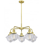 Oxford Convertible Chandelier - Satin Gold / Clear