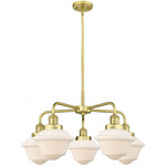 Oxford Convertible Chandelier - Satin Gold / Matte White