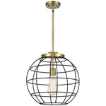 Lake Placid Stem Hung Pendant - Antique Brass / Matte Black