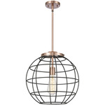Lake Placid Stem Hung Pendant - Antique Copper / Matte Black
