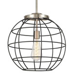 Lake Placid Stem Hung Pendant - Satin Nickel / Matte Black