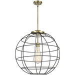 Lake Placid Stem Hung Pendant - Antique Brass / Matte Black