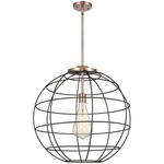 Lake Placid Stem Hung Pendant - Antique Copper / Matte Black