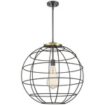 Lake Placid Stem Hung Pendant - Black Antique Brass / Matte Black