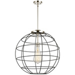 Lake Placid Stem Hung Pendant - Polished Nickel / Matte Black