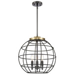 Lake Placid Multi-Light Pendant - Black Antique Brass / Matte Black