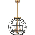 Lake Placid Multi-Light Pendant - Brushed Brass / Matte Black