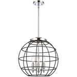 Lake Placid Multi-Light Pendant - Polished Chrome / Matte Black