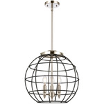 Lake Placid Multi-Light Pendant - Polished Nickel / Matte Black