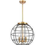 Lake Placid Multi-Light Pendant - Satin Gold / Matte Black