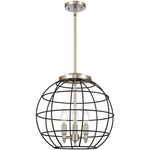 Lake Placid Multi-Light Pendant - Satin Nickel / Matte Black