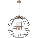 Lake Placid Multi-Light Pendant - Antique Copper / Matte Black