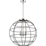 Lake Placid Multi-Light Pendant - Polished Chrome / Matte Black