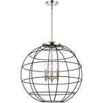 Lake Placid Multi-Light Pendant - Polished Nickel / Matte Black