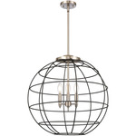 Lake Placid Multi-Light Pendant - Satin Nickel / Matte Black