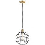 Lake Placid Cord Hung Pendant - Satin Gold / Matte Black