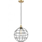 Lake Placid Cord Hung Pendant - Satin Gold / Matte Black