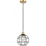 Lake Placid Cord Hung Pendant - Satin Gold / Matte Black