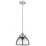 Adirondack Stem Hung Pendant - White / Polished Chrome