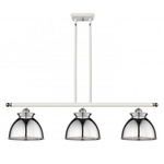 Adirondack Cord Hung Island Pendant - White / Polished Chrome
