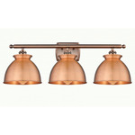 Adirondack Bathroom Vanity Light - Antique Copper
