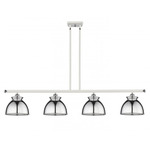 Adirondack Cord Hung Island Pendant - White / Polished Chrome
