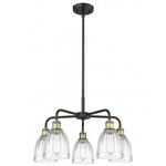 Brookfield Chandelier - Matte Black / Antique Brass / Clear