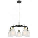 Brookfield Chandelier - Matte Black / Antique Brass / White