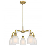 Brookfield Chandelier - Brushed Brass / White