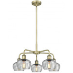 Fenton Chandelier - Antique Brass / Clear