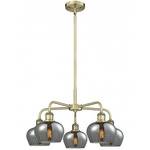 Fenton Chandelier - Antique Brass / Smoked