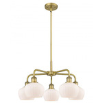 Fenton Chandelier - Brushed Brass / Matte White