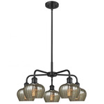 Fenton Chandelier - Matte Black / Mercury