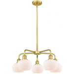 Fenton Chandelier - Satin Gold / Matte White