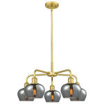 Fenton Chandelier - Satin Gold / Smoked