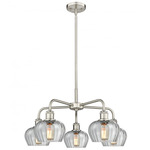 Fenton Chandelier - Satin Nickel / Clear