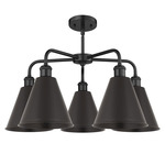 Ballston Cone Convertible Chandelier - Matte Black