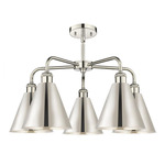 Ballston Cone Convertible Chandelier - Polished Nickel